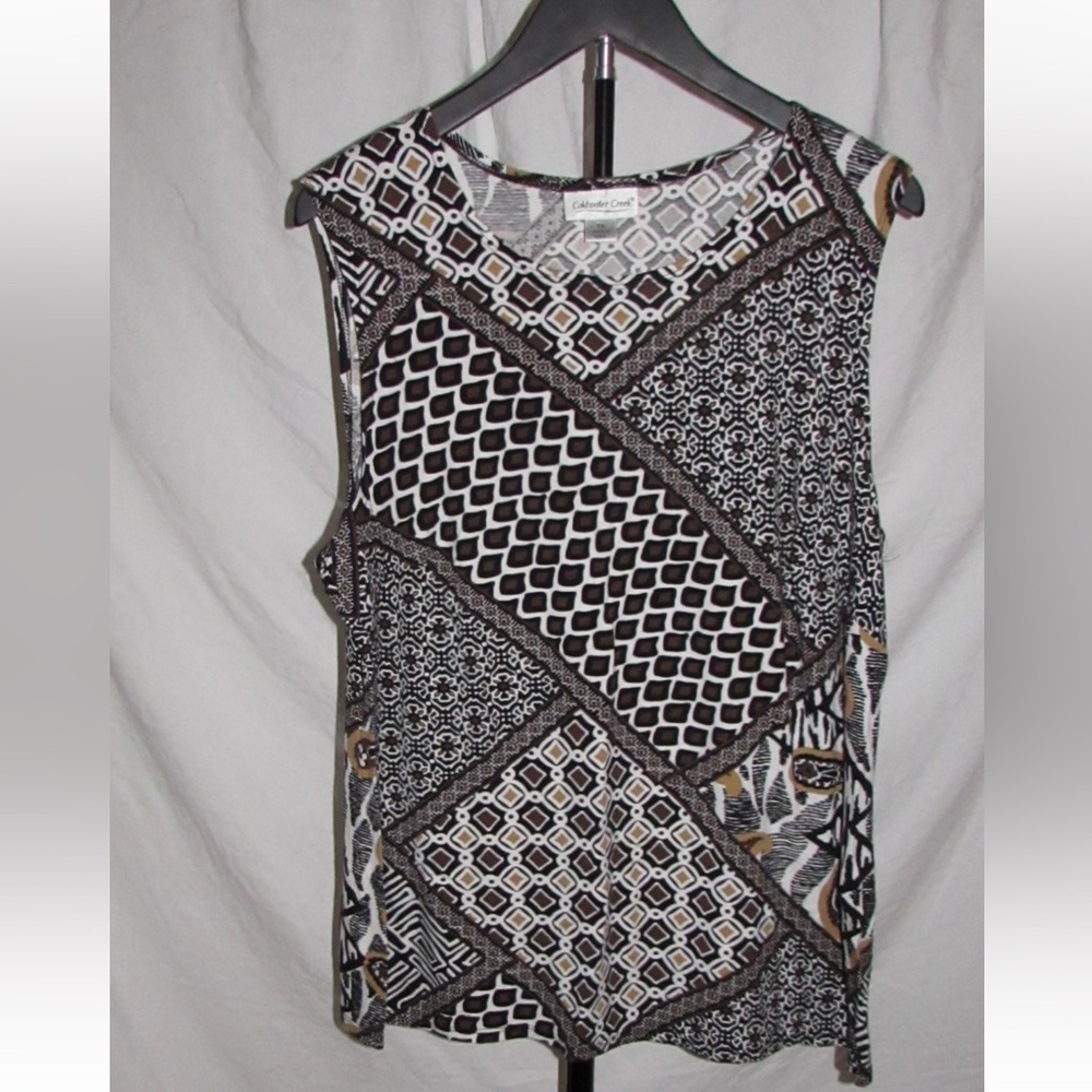 Coldwater Creek Black and White Patterned Blouse - Picture 1 of 3